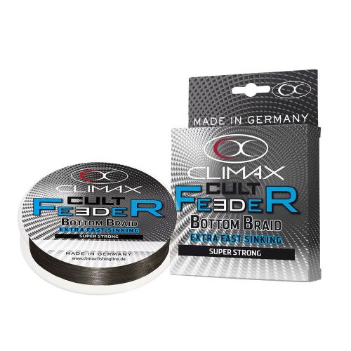 CLIMAX CULT FEEDER BOTTOM BRAID 110m 0.15mm 7.5kg sötétszürke fonott horgászzsinór és csomagolás, extra gyorsan süllyedő, szuper erős - Fonott zsinór