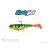 BIWAA Spinjet 5 hüvelykes 13cm 30gr 12 Tűztigris gumi swimbait horgászcsali horoggal, fehér háttérrel