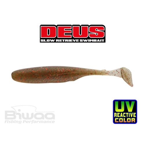 BIWAA DEUS 5 hüvelykes 13 cm-es 004 görögdinnye piros lassú bevontatású swimbait horgászcsali, UV reaktív szín - Műcsali