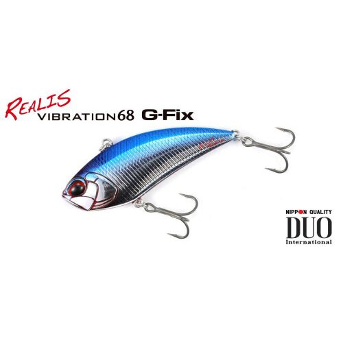DUO REALIS VIBRATION 68 G-FIX kék-ezüst vibrációs wobbler horogokkal, DUO International márka - Wobbler