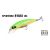 DUO SPEARHEAD RYUKI 70S minnow horgászcsali élénk zöld és sárga mintával fekete részletekkel, 7cm, 9gr, ferde nézet fehér háttérrel márkajelzéssel