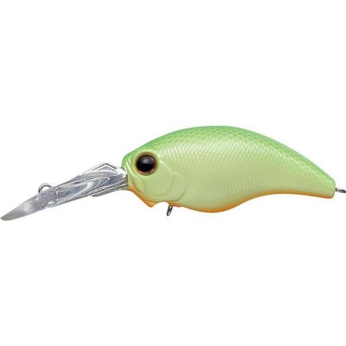 EVERGREEN WILDHUNCH 5.2cm crankbait #252 SECRET LIME színben, ferde nézetben fehér háttéren, horgászcsali sügérre és ragadozó halakra - Műcsali