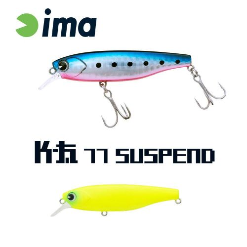 IMA K-FAT 77 SUSPEND wobbler horgászcsali kék-rózsaszínben fekete pöttyökkel, sárga wobbler, ragadozó halakhoz, 77mm, 12gr - Wobbler
