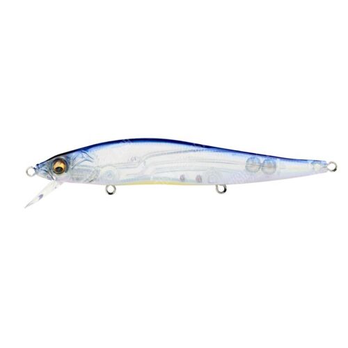 MEGABASS VISION ONETEN 110.5mm 14gr GP PRO BLUE horgászcsali, oldalnézet fehér háttéren - Wobbler