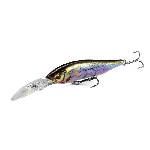 MEGABASS X-NANAHAN+2 75mm 7gr MG VEGETABLE wobbler horgokkal, 3/4 nézet fehér háttéren - Wobbler