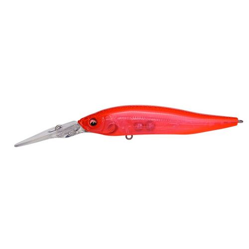 MEGABASS X-NANAHAN+2 75mm GP SPARKLE VIPER wobbler, piros átlátszó horgászcsali horgokkal - Wobbler