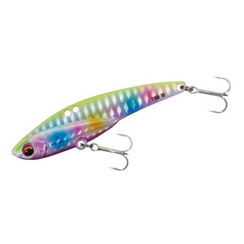 MAJOR CRAFT TIDRIFT BLADE 5.5cm 14gr #006 Chart Candy UV horgászcsali, élénk sokszínű fém jig két hármashoroggal, fehér háttérrel - Körforgó és támolygó villantó
