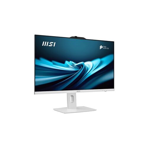 Oldalsó nézet a fehér MSI AiO PRO AP272P 14M-1086XEU All-in-One PC-ről, kiemelve elegáns kialakítását és 27 hüvelykes Full HD kijelzőjét. - All in One számítógép