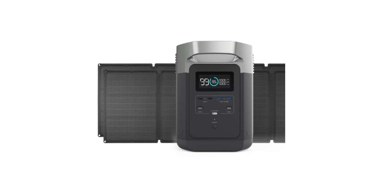 EcoFlow Delta Portable Power Plant 1800W + 2pcs EcoFlow Solar