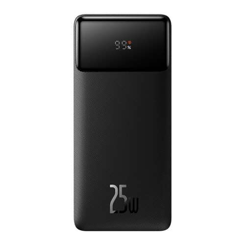 Baseus Bipow 20000mAh 25W Powerbank, black, front view