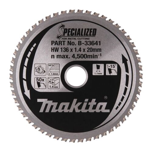 Makita SPECIALIZED Fém Körfűrészlap Ø 136mm 50fog