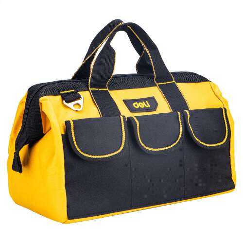 Deli Tools EDL430013 tool bag, black and yellow, 13 inch, Oxford fabric