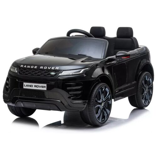 Fekete Range Rover Evoque elektromos kisautó gyerekeknek, 3/4 elölnézet - Elektromos gyerekjármű