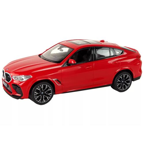 Rastar RC BMW X6 1:14 méretarányú piros távirányítós autó, elölről 3/4 nézetben - Távirányítós jármű