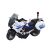 Fehér és kék rendőrmotor játék 'POLICE' matricákkal, villogó fénnyel, súrlódókerék-meghajtással, 1:10 méretarányban 3+ éves gyerekeknek