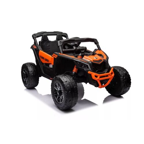 Can-am DK-CA003 narancssárga akkumulátoros buggy dinamikus 3/4 elölnézete, kalandra készen - Elektromos gyerekjármű