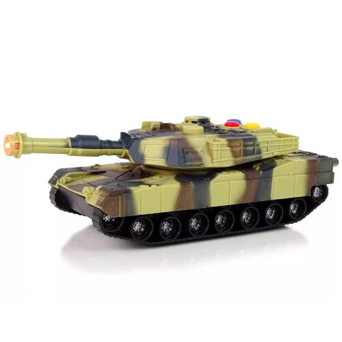 Moro barna katonai tank játék hanggal és fénnyel, 1:32 méretarány, ferde nézet fehér háttérrel - Autó és jármű