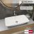 Helmken 88670000 Pultra fehér téglalap alakú pultra építhető mosdó (70x40) 100% porcelánból, 20 év garanciával, modern fürdőszobai környezetben.