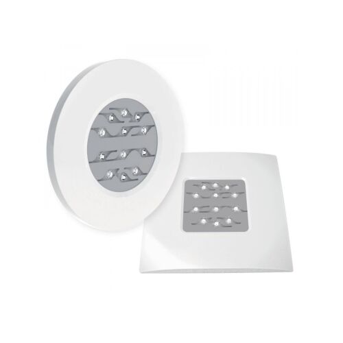 DESIGN REFLEKTOR BETON 12 WHITE LED 42W medencevilágítás, kerek és négyzet alakú fehér előlappal, Acis márka, fóliás medencékhez - Medence élményelem