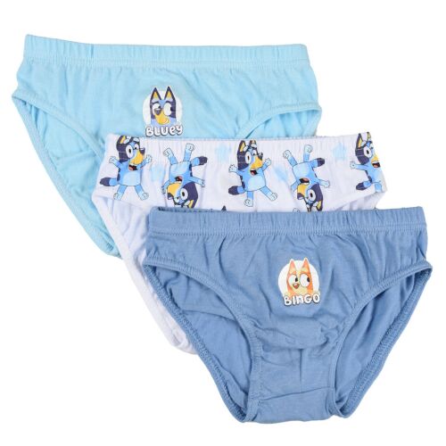 Bluey Fun gyerek fehérnemű, 3 darabos alsónadrág szett fiúknak, Bluey és Bingo karakterekkel, organikus pamutból, 3-6 éves korig - Gyerek bugyi, alsónadrág