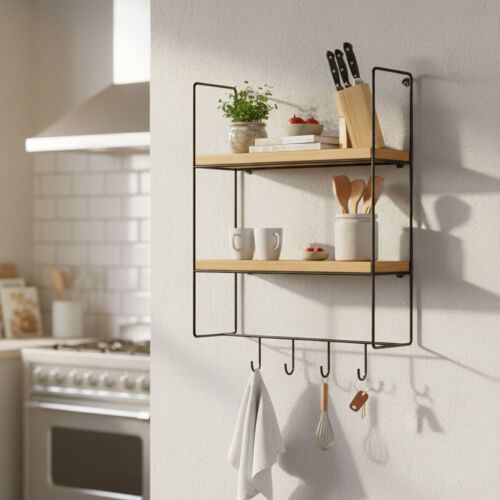Hanah Home Fali polc arany natúr Cm-071-A