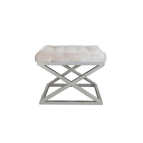 Atelier Del Sofa Puff Sötétfehér Silver Capraz - Ezüst, Sötétfehér 169170931 - Lábtartó és puff