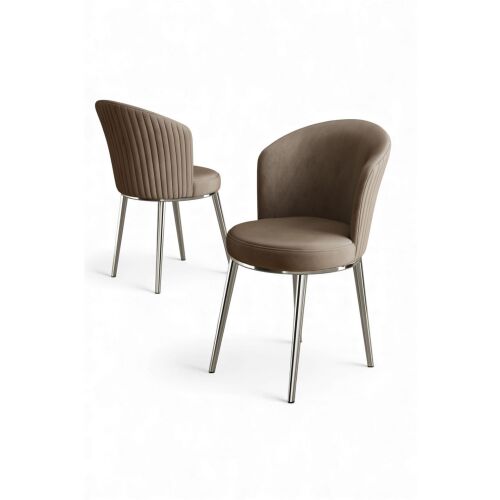 Hanah Home Risa Szék Szett (2 darab) Cappuccino Króm - Cappuccino, Króm 169176671 - Étkező szék
