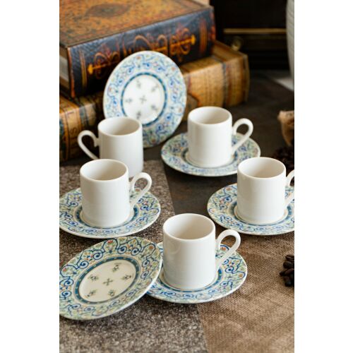 Hermia Coffee Cup Set (12 Pieces) Multicolor Saraylı 12 169180228 - Kávés és teás készlet
