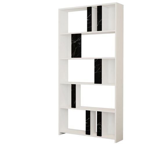 Hanah Home Lima könyvespolc - fehér, fekete márvány 169181659 - Hanah Home