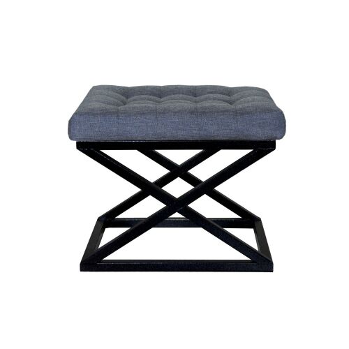 Atelier Del Sofa Puff Fekete Kék Capraz - Fekete, Kék 169182540 - Lábtartó és puff