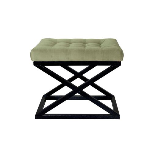 Atelier Del Sofa Puff Black Green Capraz - Fekete, Világosszürke 169190191 - Lábtartó és puff