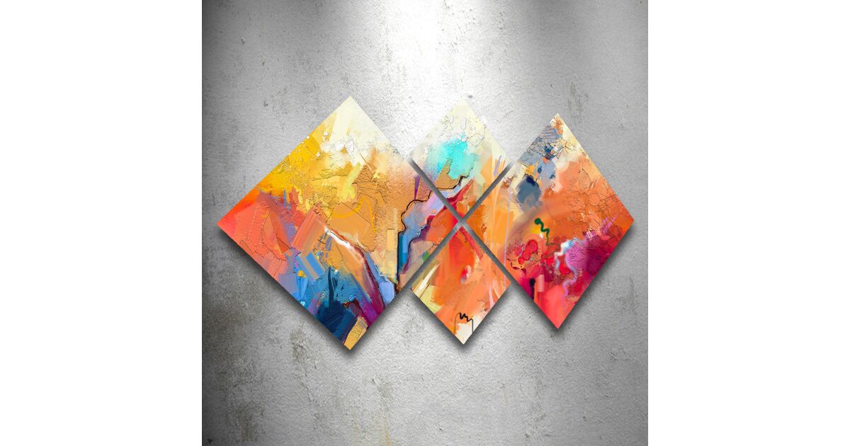 Wallity Dekoratív MDF Festmény (4 Darab) Többszínű 4MDF1040210842 169192037