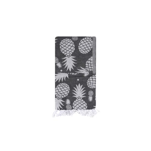 L'essential Maison Fouta (strandtörölköző) Antracitszürke Ananász - Fekete 169200878 - Törölköző