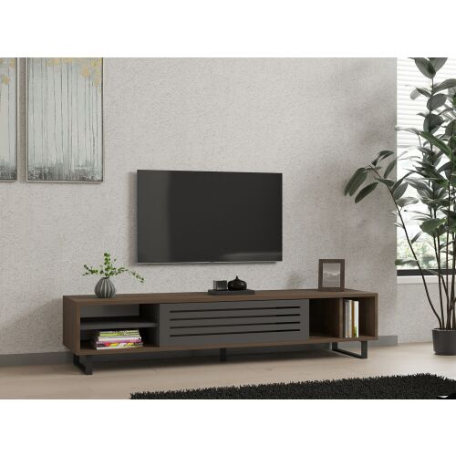 Hanah Home Eray TV állvány, dió és antracit 169202027 - TV és médiatároló bútor