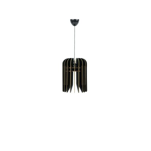 Opviq Csillár Fekete 211-LS2, egy modern fekete tulipán design függeszték fehér háttéren, szögből nézve - Lámpa és világítás