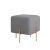 Atelier Del Sofa Pouffe Grey Copper 63 - Szürke, szürke szövet puff réz lábakkal fehér háttér előtt