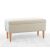 Atelier Del Sofa Pouffe Cream Glend, egy téglalap alakú kárpitozott oszmán fa lábakkal, háromnegyedes szögből, tiszta fehér háttéren bemutatva