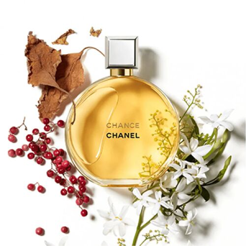 Chanel Chance Eau de Parfum 100 ml teszter üveg rózsaszín bors, jázmin és egyéb virágos jegyekkel körülvéve - Chanel