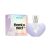 Ariana Grande Thank U Next 2.0 30 ml parfümös üveg és hozzáillő csomagolás, világos lila szív alakú üveg és színes doboz, fehér háttérrel