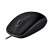 Logitech B110 Wired Optical Silent Mouse, Black, side view