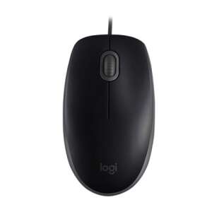 Mouse Logitech B110 cu firă optică silențioasă, negru, vedere din față - Logitech Mouse