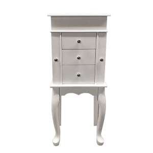 Timeless Tools white jewelry cabinet with 3 drawers and mirror - Jewelry Box