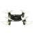 Syma X20P mini drone with camera, black and green, side view