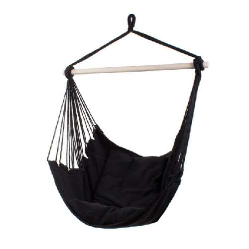 Черен висящ стол с две възглавници, MS-236 Függőszék 2 db párnával #fekete