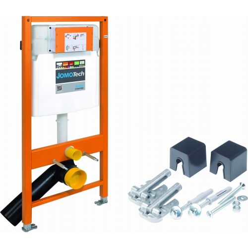 WERIT JOMOTech WC keret H=1120 támogatással és szerelőkészlettel fali WC-hez, ferde nézet - WC tartály