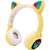 Yellow Cat Ear Wireless Bluetooth Headphones with LED Lights