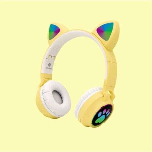 Cat Wireless Illuminated Headphones Bluetooth 5.0 Yellow