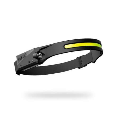 Schwarzer wiederaufladbarer COB- und XPE-LED-Stirnlampe mit verstellbarem Band