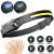 Schwarzer wiederaufladbarer COB- und XPE-LED-Stirnlampe mit Handsensor zum Wandern, Campen, Laufen, Jagen, Angeln und Radfahren