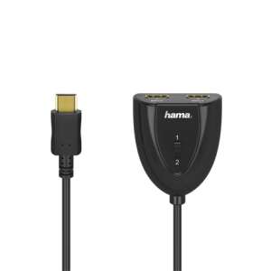 Comutator HDMI Hama 205161, 2 intrări 1 ieșire, negru - Cabluri HDMI